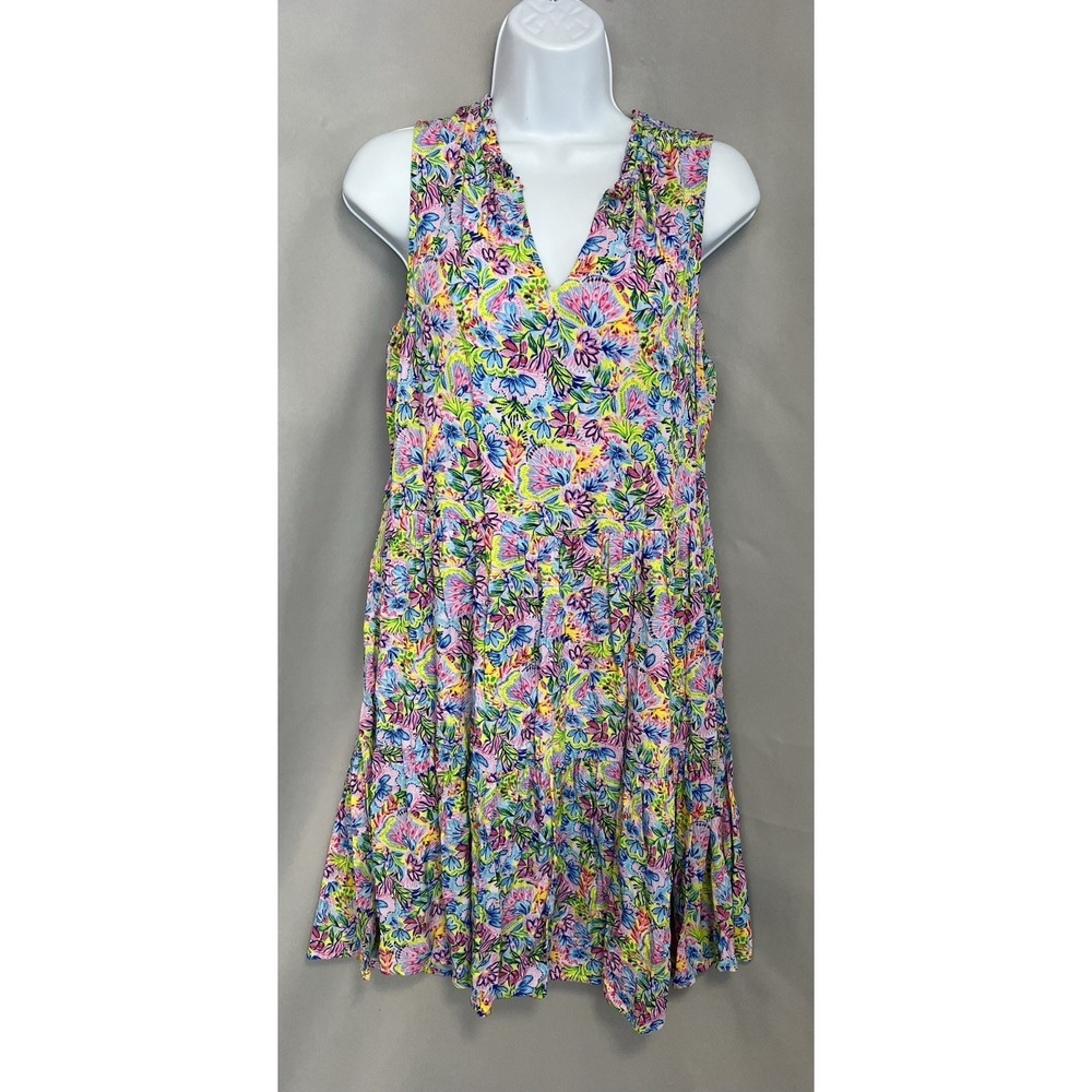 Stella Parker‎ Tropical Sleeveless Small Dress Beach Vacation Coastal Resort